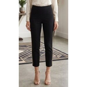 Zoe + Phoebe Petite Beaded Side‎ Stripe Pull On Pants Women's PL Black Stretch